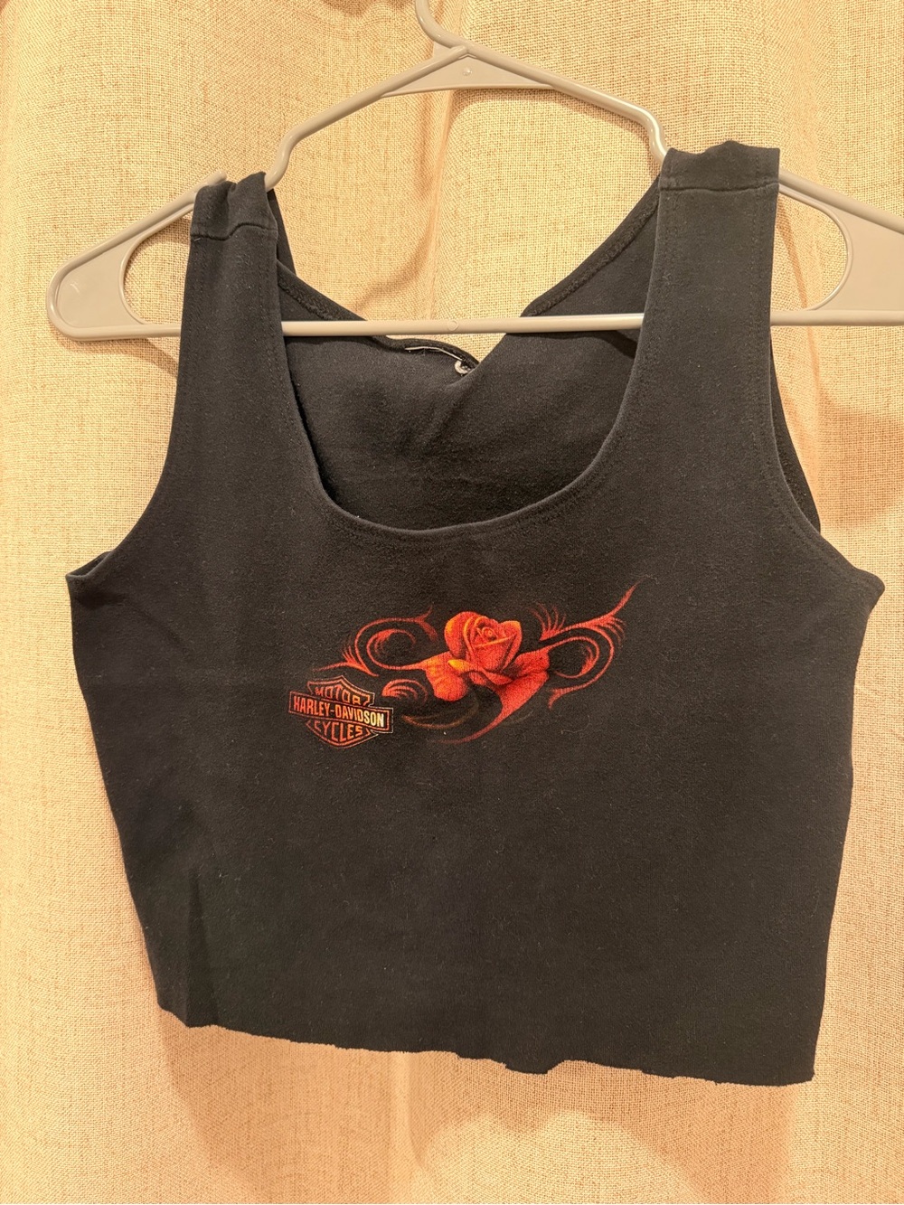 Harley-Davidson Black Tank with Red Rose Graphic